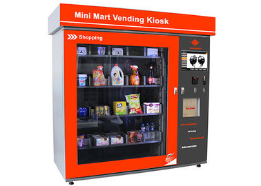 टच स्क्रीन मिनी मार्ट वेंडिंग मशीन बिजनेस स्टेशन स्वचालित खुदरा सिक्का / बिल / कार्ड संचालित