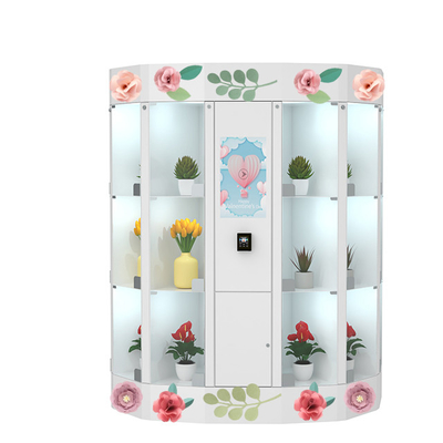 Round Shape Flower Dispenser Fridge Vending Machine with Smart Cooling Locker