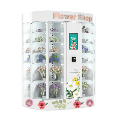22 इंच इंटरेक्टिव टच स्क्रीन रेफ्रिजेरेटेड लॉकर के साथ गुलदस्ता ताजा फूल वेंडिंग मशीन