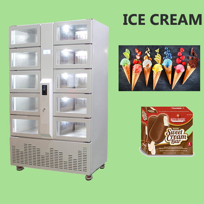स्मार्ट कार्ड नकद भुगतान कस्टम दरवाजे के साथ जमे हुए आइसक्रीम आइसक्रीम वेंडिंग लॉकर