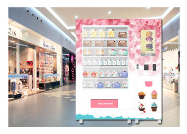 Coin Operated Advertising Food Vending Machine , Cupcake Bread Snack Vending Machine