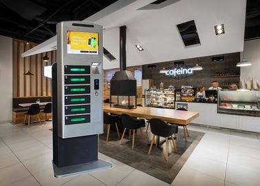 विज्ञापन टच स्क्रीन के साथ रेस्तरां मॉल यूवी लाइट सेल फोन चार्जिंग स्टेशन कियोस्क टॉवर