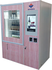 मल्टी स्क्रीन यूआई स्टील बॉडी स्पेशल डीजाइन के साथ एलीवेटर वेंडिंग मशीन कियोस्क के साथ टच स्क्रीन रेड वाइन कन्वेयर