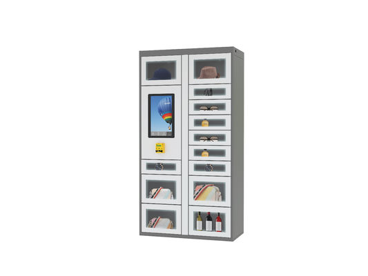 सेल कैबिनेट 27 लॉकर्स के साथ स्मार्ट स्वचालित कॉफी पेय खाद्य ई सिगरेट वेंडिंग मशीन