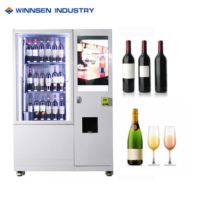 स्वचालित स्व-सेवा बड़ी स्क्रीन स्पार्कलिंग वाइन बीयर शैंपेन की बोतल सुरक्षा उपकरण के लिए वेंडिंग मशीन हो सकती है