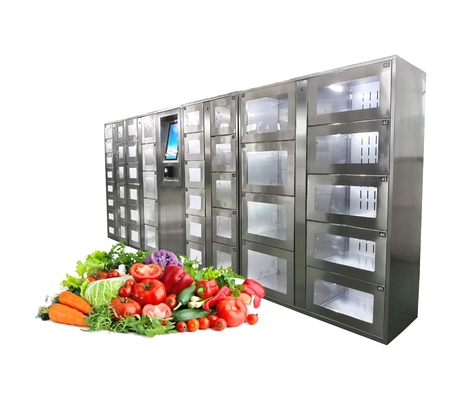 खाद्य सब्जी वेंडिंग लॉकर मशीन 18.5 &quot;टच स्क्रीन इंटेलिजेंट सर्विस
