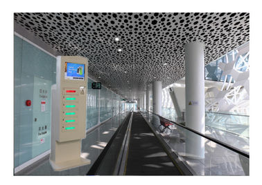 19 इंच वाणिज्यिक सेल फोन चार्जिंग स्टेशन मंजिल खड़े ग्लास टच स्क्रीन विज्ञापन प्रदर्शन