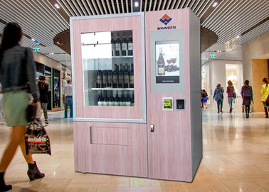 बड़ी विज्ञापन स्क्रीन रिमोट कंट्रोल सिस्टम के साथ लक्जरी लिफ्ट शराब वेंडिंग मशीन