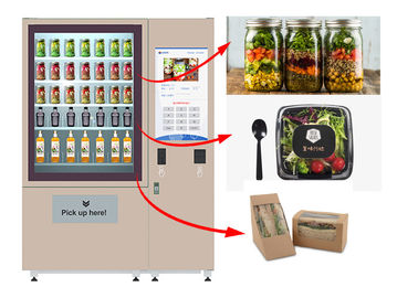 Automatic Self Service Fruit Vegetables Salad Vending Machine With Belt Conveyor Elevator