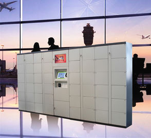 Airport Train Station Baggage Locker With Credit Card Payment And Advertising Screen