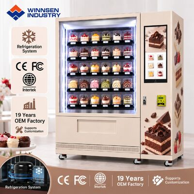 गुणवत्ता Winnsen Commercial Bakery Vending Machine with Refrigeration Smart Elevator for Bread Pastry Sale कारखाना