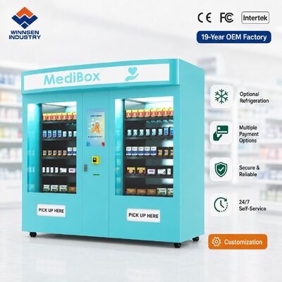 गुणवत्ता Winnsen Dual Pharmacy Vending Machine Large Capacity Medicine Kiosk for Hospital Pharmacy कारखाना