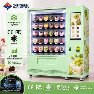 गुणवत्ता Winnsen Smart Refrigerated Vending Machine with Elevator for Cake Shop Dessert Display कारखाना