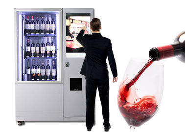 बड़ी विज्ञापन स्क्रीन रिमोट कंट्रोल सिस्टम के साथ लक्जरी लिफ्ट शराब वेंडिंग मशीन