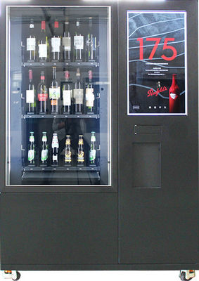 रिमोट प्लेटफार्म और सिक्का बिल स्वीकार्य के साथ बिग टच स्क्रीन बोतल वाइन वेंडिंग मशीन