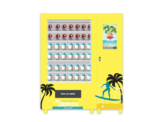 इंडोर नारियल पानी क्रेडिट कार्ड खाद्य वेंडिंग मशीन वाणिज्यिक लिफ्ट सिस्टम ऑटो
