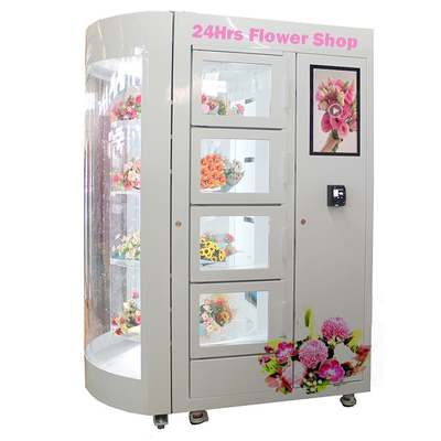 एलसीडी विज्ञापन फूल वेंडिंग मशीन तापमान नियंत्रक के साथ ताजा गुलाब