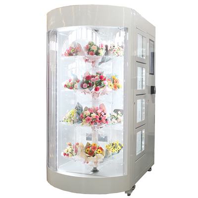 एलसीडी विज्ञापन फूल वेंडिंग मशीन तापमान नियंत्रक के साथ ताजा गुलाब